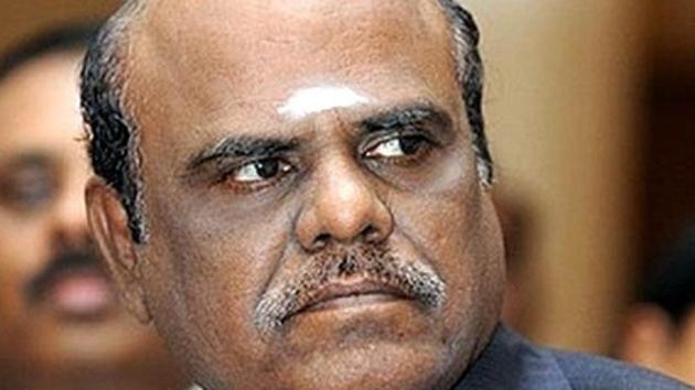 A seven-judge bench headed by Chief Justice of India JS Khehar issued the order directing justice CS Karnan’s presence on March 31 because the judge ignored an earlier court order summoning him.(ANI Photo) A seven-judge bench headed by Chief Justice of India JS Khehar issued the order directing justice CS Karnan’s presence on March 31 because the judge ignored an earlier court order summoning him.(ANI Photo)