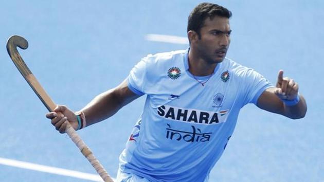 VR Raghunath is a senior drag-flicker of the Indian national hockey team.(AP)