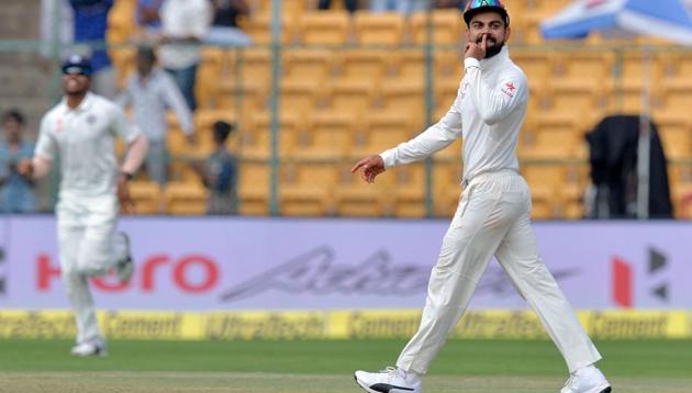 Virat Kohli won the Polly Umrigar award for BCCI’s International Cricketer of the Year at the cricket Board’s annual awards in Bangalore on Wednesday.(AFP)