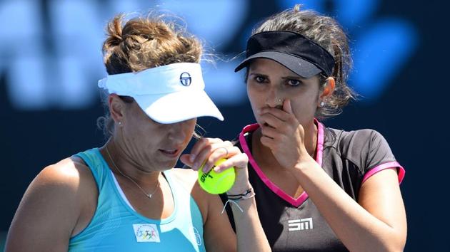 Sania Mirza and Barbora Strycova cruised into the second round of the BNP Paribas Open. (AFP) Sania Mirza and Barbora Strycova cruised into the second round of the BNP Paribas Open. (AFP)