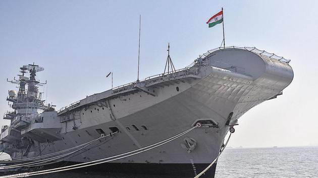 File Photo of INS Viraat is which was decommissioned on 06 March 2017.(HT Photo)