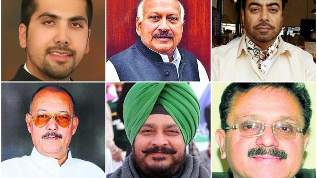 Congress leaders: Angad Singh from Nawanshahar, Brahm Mohindra from Patiala Rural, Harjot Kamal from Moga, Rajnish Kumar from Mukerian, Sadhu Singh Dharamsaut from Nabha, and Sunil Dutti from Amritsar North. (HT File Photos)