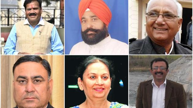 Winners from Congress: Raj Kumar Verka from Amritsar West, Santokh Singh from Baba Bakala, Nathu Ram from Balluana, Pritam Singh Kotbhai from Bhucho Mandi, Aruna Chaudhary from Dinanagar and Arun Dogra from Dasuya. (HT File Photos)