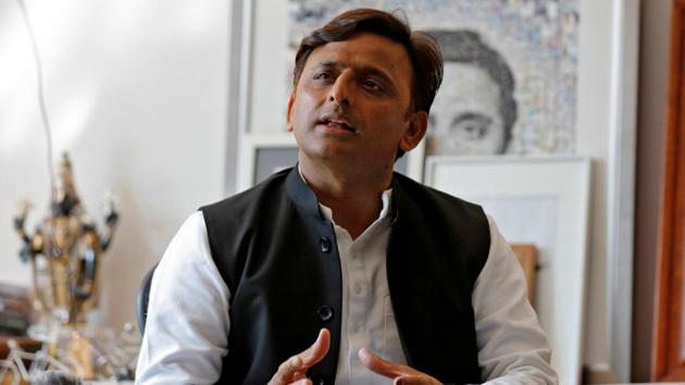 Akhilesh Yadav during a press interview earlier this year.(REUTERS)