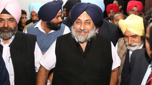 SAD leader Sukhbir Badal wins from Jalalabad. (HT File Photo)
