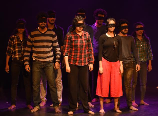 The play is choreographed by Santosh Nair, who holds immense degree in classical dancing infused with contemporary style. (Sonu Mehta/HT PHOTO) 