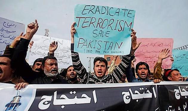 Protestors demonstrate against the recent bomb blasts in various parts of Pakistan. (Reuters File) Protestors demonstrate against the recent bomb blasts in various parts of Pakistan. (Reuters File)