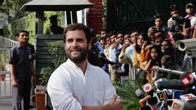 Rahul Gandhi addressing the media on Assembly election result, at 10 Janpath, on March 6, 2012 in New Delhi. The party had a poor showing in the results in UP last time around. (Ajay Aggarwal/HT Photo)