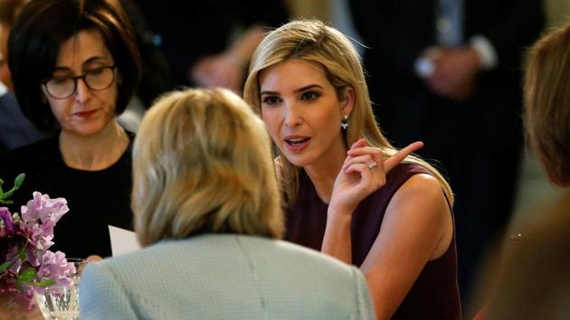 Ivanka Trump joins her mother-in-law, US first lady Melania Trump (not pictured), as she welcomes guests for an International Women's Day luncheon in the State Dining Room at the White House in Washington, March 8, 2017. (Reuters Photo) Ivanka Trump joins her mother-in-law, US first lady Melania Trump (not pictured), as she welcomes guests for an International Women's Day luncheon in the State Dining Room at the White House in Washington, March 8, 2017. (Reuters Photo)