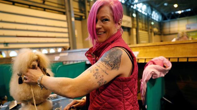 A woman laughs as she grooms a Toy Poodle during the second day of the Crufts Dog Show. (Darren Staples / REUTERS) A woman laughs as she grooms a Toy Poodle during the second day of the Crufts Dog Show. (Darren Staples / REUTERS)