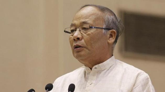 Manipur CM Okram Ibobi Singh, who met governor Najma Heptulla on Sunday night, has been asked to resign immediately to pave way for the government formation.(HT File Photo)