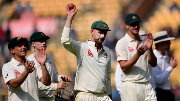 Nathan Lyon took 8/50 in the second India vs Australia Test in Bangalore.(PTI)