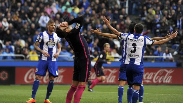 FC Barcelona suffered a shock loss to Deportivo La Coruna as they slipped behind in the La Liga. (AP) FC Barcelona suffered a shock loss to Deportivo La Coruna as they slipped behind in the La Liga. (AP)