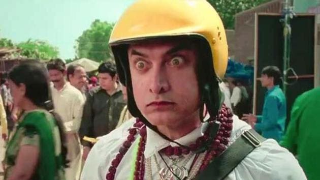 The colourful alien in PK (2014). The colourful alien in PK (2014).