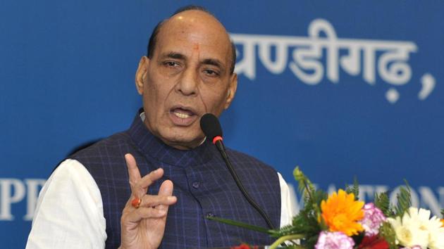 Rajnath Singh said Rahul Gandhi’s allegations of BJP stealing mandate were baseless.(Keshav Singh/HT File Photo)