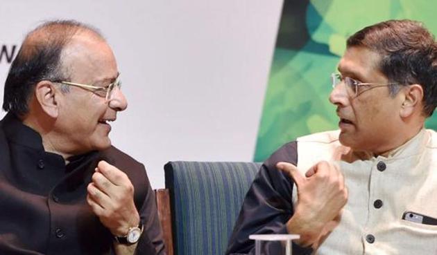 File photo of Finance Minister Arun Jaitley with Chief Economic Adviser Arvind Subramanian. (PTI) File photo of Finance Minister Arun Jaitley with Chief Economic Adviser Arvind Subramanian. (PTI)