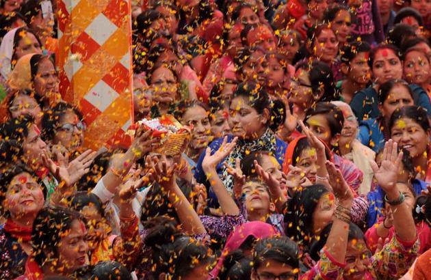 Holi celebrations in Ludhiana. (Gurminder Singh/HT)