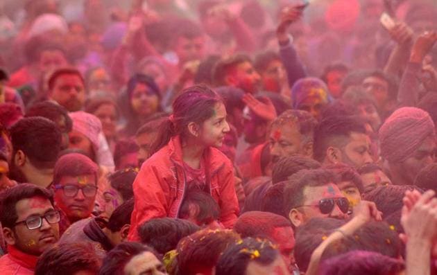 Holi celebrations in Ludhiana. (Gurminder Singh/HT)