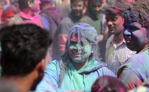Holi celebrations in Ludhiana. (Gurminder Singh/HT)