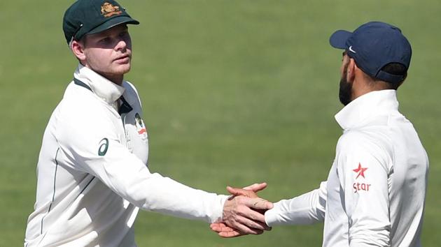 Indian captain Virat Kohli and Australian captain Steve Smith have had a torrid relationship in the Test series so far.(PTI)