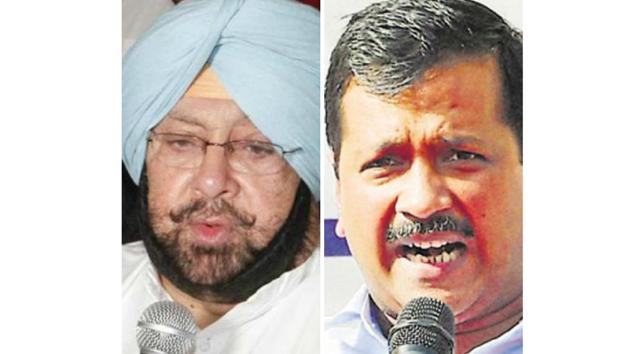 PPCC chief Capt Amarinder Singh and AAP supremo Arvind Kejriwal (HT Photo) PPCC chief Capt Amarinder Singh and AAP supremo Arvind Kejriwal (HT Photo)