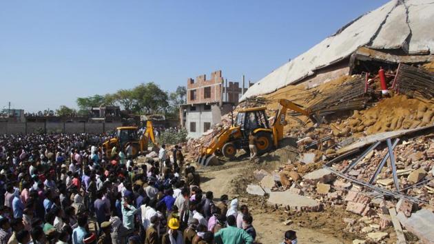 Rescue operations at the blast site in Kanpur are expected to continue for at least 24 hours as authorities attempt to rescue about 20 people trapped in the debris. (HT Photo) Rescue operations at the blast site in Kanpur are expected to continue for at least 24 hours as authorities attempt to rescue about 20 people trapped in the debris. (HT Photo)
