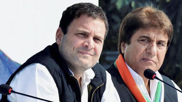 Uttar Pradesh Congress chief Raj Babbar (right), seen here with Congress vice-president Rahul Gandhi, has offered to resign taking moral responsibility for the poll debacle in the state. (PTI File) Uttar Pradesh Congress chief Raj Babbar (right), seen here with Congress vice-president Rahul Gandhi, has offered to resign taking moral responsibility for the poll debacle in the state. (PTI File)