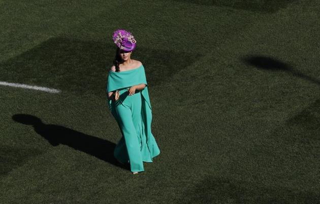 Jennifer Wrynne, 27 from Leitrim in Ireland, arrives at Ladies Day of the 2017 Cheltenham Festival at Cheltenham Racecourse. (Stefan Wermuth / REUTERS) Jennifer Wrynne, 27 from Leitrim in Ireland, arrives at Ladies Day of the 2017 Cheltenham Festival at Cheltenham Racecourse. (Stefan Wermuth / REUTERS)