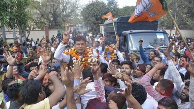 All five BJP candidates from Ghaziabad won their seats in the recently conduct UP assembly elections. (Sakib Ali/HT File Photo) All five BJP candidates from Ghaziabad won their seats in the recently conduct UP assembly elections. (Sakib Ali/HT File Photo)