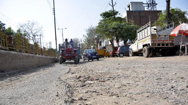 Works such as road repair and maintenance have been held up due to the model code of conduct. (Sakib Ali/HT Photo) Works such as road repair and maintenance have been held up due to the model code of conduct. (Sakib Ali/HT Photo)
