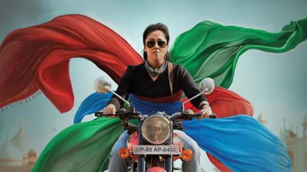 Jyothika in a still from her upcoming film, Magalir Mattum.