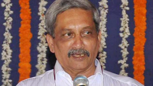 Goa’s new chief minister Manohar Parrikar during his swearing-in ceremony in Panaji on Tuesday.(PTI)