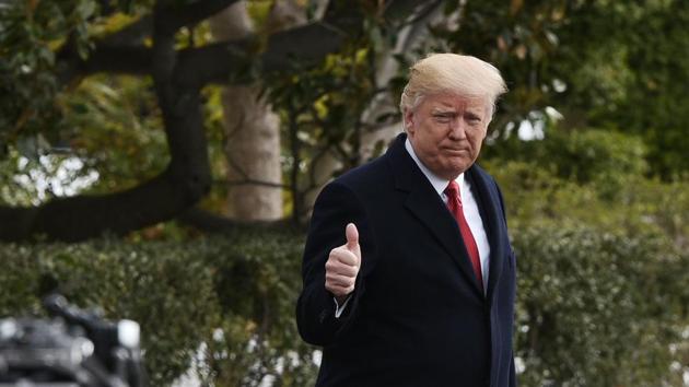 US President Donald Trump makes his way to board Marine One from the South Lawn of the White House on Wednesday.(AFP) US President Donald Trump makes his way to board Marine One from the South Lawn of the White House on Wednesday.(AFP)