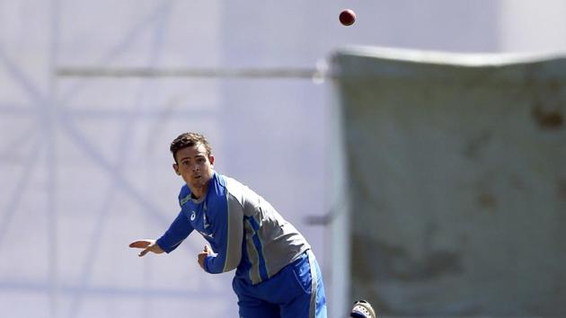 Steve O'Keefe, hero for Australia cricket team in the first Test, will be hoping to spin his magic in Ranchi. He was seen trying heavy-spinning tossed up deliveries during the nets session on Wednesday. (AP) Steve O'Keefe, hero for Australia cricket team in the first Test, will be hoping to spin his magic in Ranchi. He was seen trying heavy-spinning tossed up deliveries during the nets session on Wednesday. (AP)