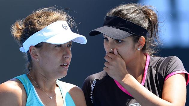 Sania Mirza and Barbara Strycova were eliminated in the quarterfinals of the Indian Wells Masters.(AFP)