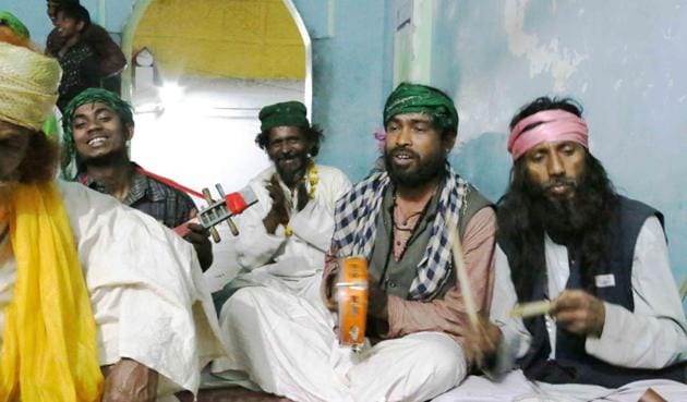Sufi pilgrims singing qawwali in south Delhi’s Mehrauli. They may look like wandering mystics but they pursue regular livelihoods back home in Assam. (Mayank Austen Soofi) Sufi pilgrims singing qawwali in south Delhi’s Mehrauli. They may look like wandering mystics but they pursue regular livelihoods back home in Assam. (Mayank Austen Soofi)