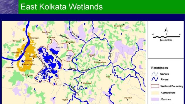 The East Kolkata Wetlands straddles two districts North 24 Parganas and South 24 Parganas.(Ramsar)