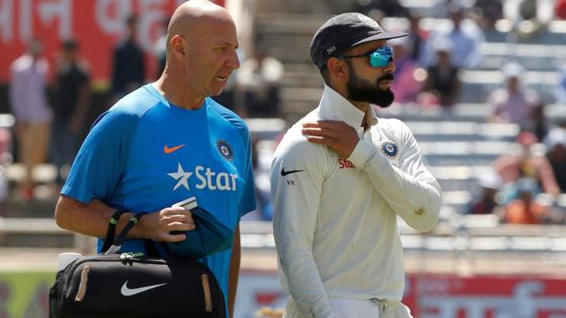 Virat Kohli had to leave the field after picking up an injury. (BCCI)