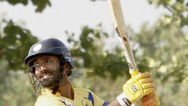 Dinesh Karthik scored 107-ball 77 for Tamil Nadu cricket team, helping his side to a six-wicket win over Baroda cricket team in the Vijaya Hazare Trophy match in New Delhi on Thursday. (PTI) Dinesh Karthik scored 107-ball 77 for Tamil Nadu cricket team, helping his side to a six-wicket win over Baroda cricket team in the Vijaya Hazare Trophy match in New Delhi on Thursday. (PTI)