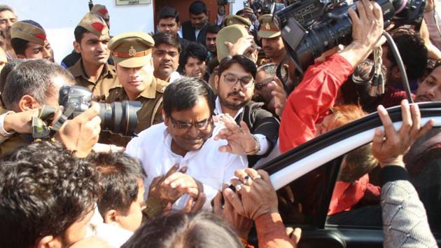 Former UP minister Gayatri Prajapati was arrested in Lucknow on charges of gang rape. (HT Photo) Former UP minister Gayatri Prajapati was arrested in Lucknow on charges of gang rape. (HT Photo)