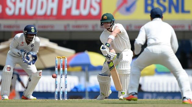 Steve Smith continued his great form on the second day of the third Test between India vs Australia and he shared a 191-run stand with Glenn Maxwell, who scored his maiden century in Ranchi.(AFP)