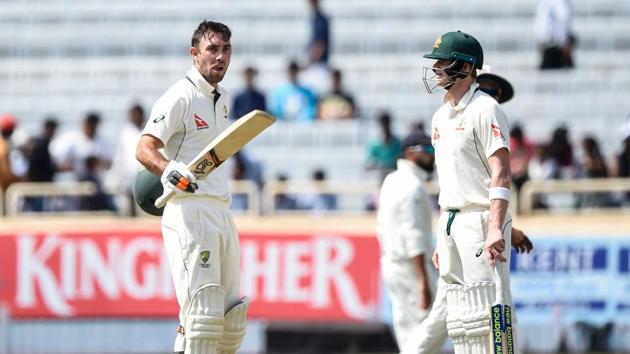 Glenn Maxwell slammed his maiden century on his Test comeback in the Ranchi game against India. (AFP) Glenn Maxwell slammed his maiden century on his Test comeback in the Ranchi game against India. (AFP)
