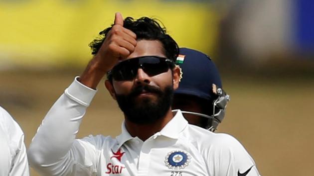 Ravindra Jadeja picked up his eighth five-wicket haul in Tests as his 5/124 helped India bowl out Australia for 451 in the Ranchi Test.(REUTERS)