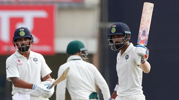 KL Rahul and Murali Vijay during Day 2 of the third Test between India and Australia in Ranchi. (BCCI)