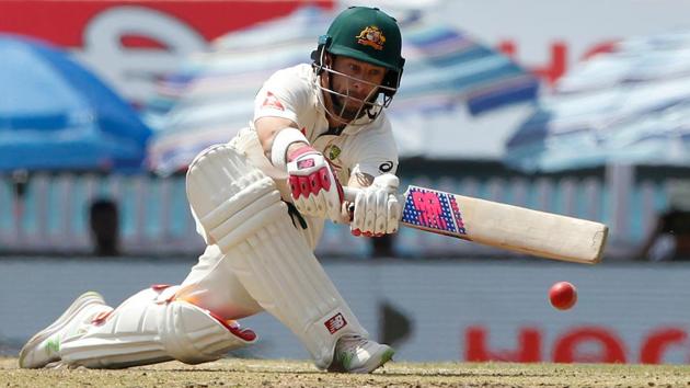 Matthew Wade of Australia in action against India in Ranchi. (BCCI)