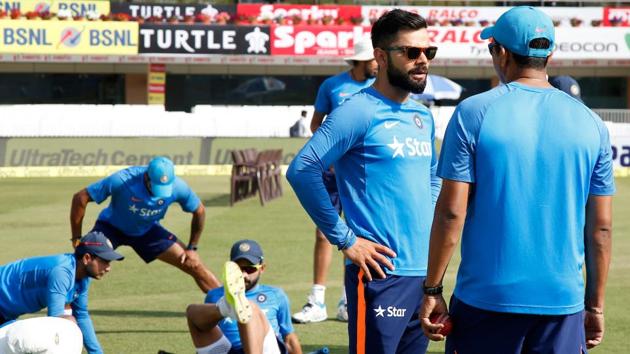 Virat Kohli ahead of Day 2’s action of the India vs Australia Test in Ranchi. (BCCI)