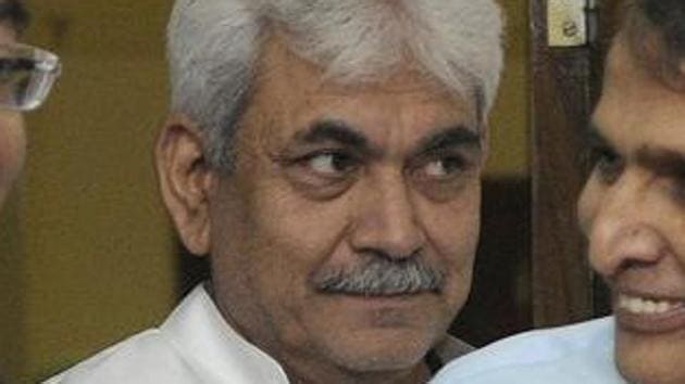 Uttar Pradesh BJP chief Keshav Prasad Maurya, Union minister Rajnath Singh, and Manoj Sinha are in contention for the chief minister’s post in the state.(Sonu Mehta/HT Photo)