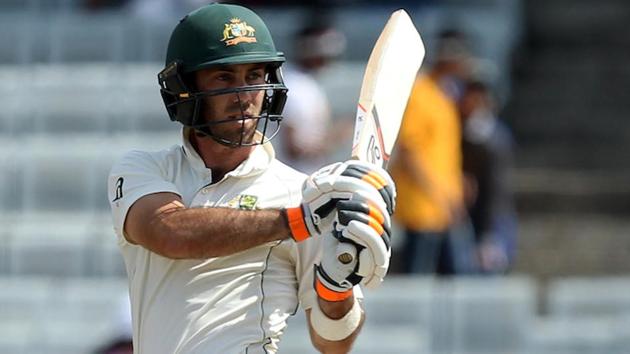 Glenn Maxwell of Australia in action during day two of the third test match. (BCCI)