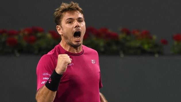 Stan Wawrinka celebrates after winning a point against Dominic Theim at Indian Wells. (USA Today Sports) Stan Wawrinka celebrates after winning a point against Dominic Theim at Indian Wells. (USA Today Sports)