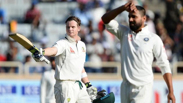 Steve Smith, Australia captain, scored 178* in the first innings against India in the third Test in Ranchi.(AFP) Steve Smith, Australia captain, scored 178* in the first innings against India in the third Test in Ranchi.(AFP)